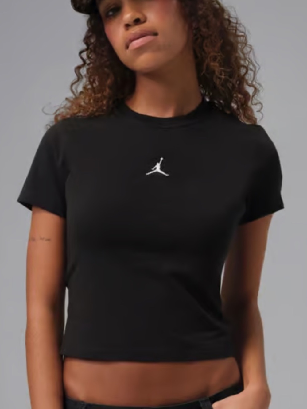 NWOT!! Jordan Black Cropped Crewneck with White Jumpman